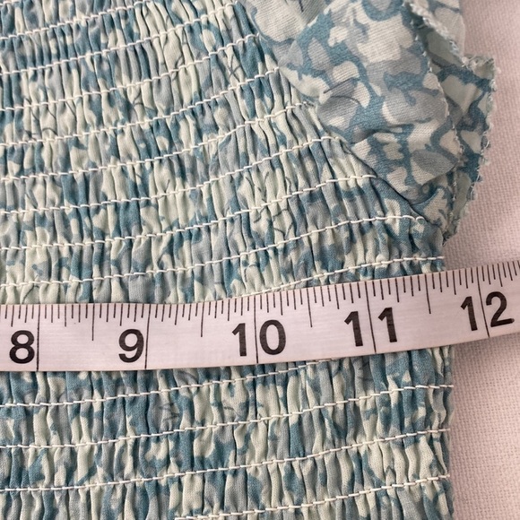 Love The Label Smocked Peplum Blouse Worn on TV Women's Medium Blue - Picture 9 of 10